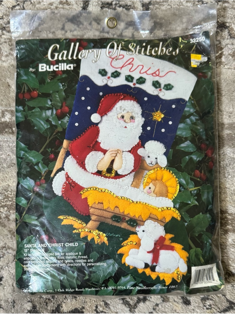Bucilla Felt Applique Kit — Santa with Christ Child - NEW - never opened